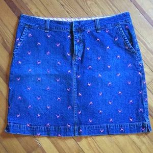 Lilly Pulitzer Embroidered Whale Denim Skirt